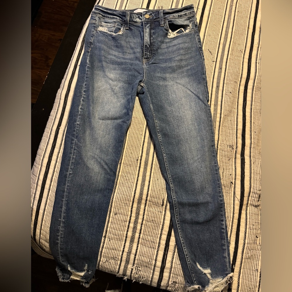 Vervet Stylish Distressed Blue Women's Straight Leg Jeans